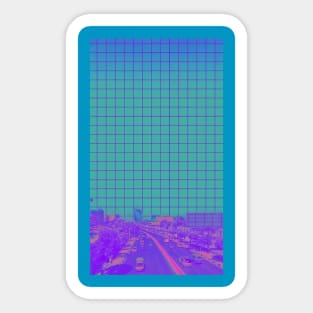Vaporwave grid Sticker